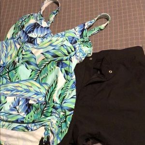 Swim tank top & shorts set Croft & Barrow size 16W
